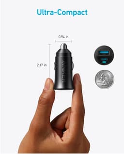 Product image for Anker USB-C Car Charger, 30W 2-Port Type-C Car Adapter