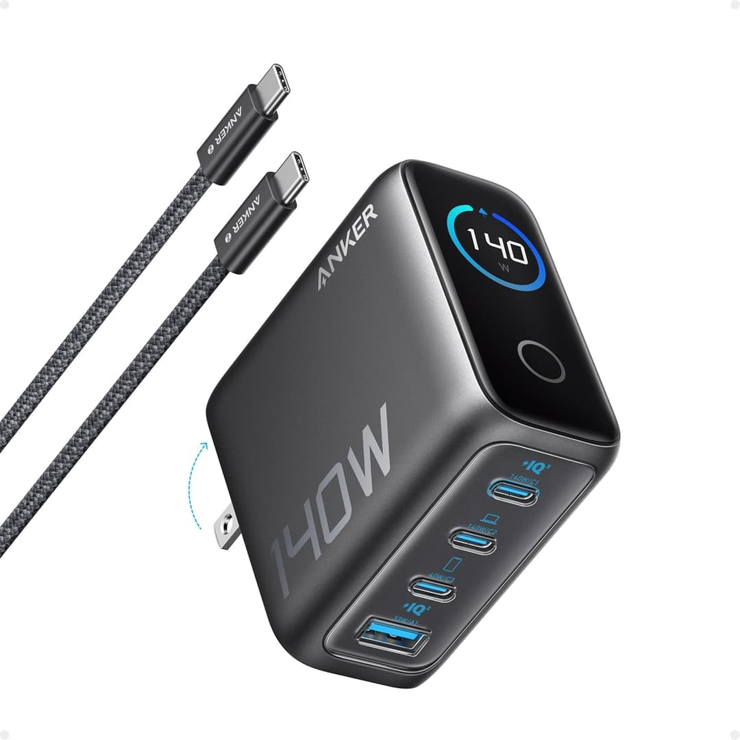 Anker Laptop Charger, 140W MAX USB C Charger, 4-Port Multi-Device Fast Charging