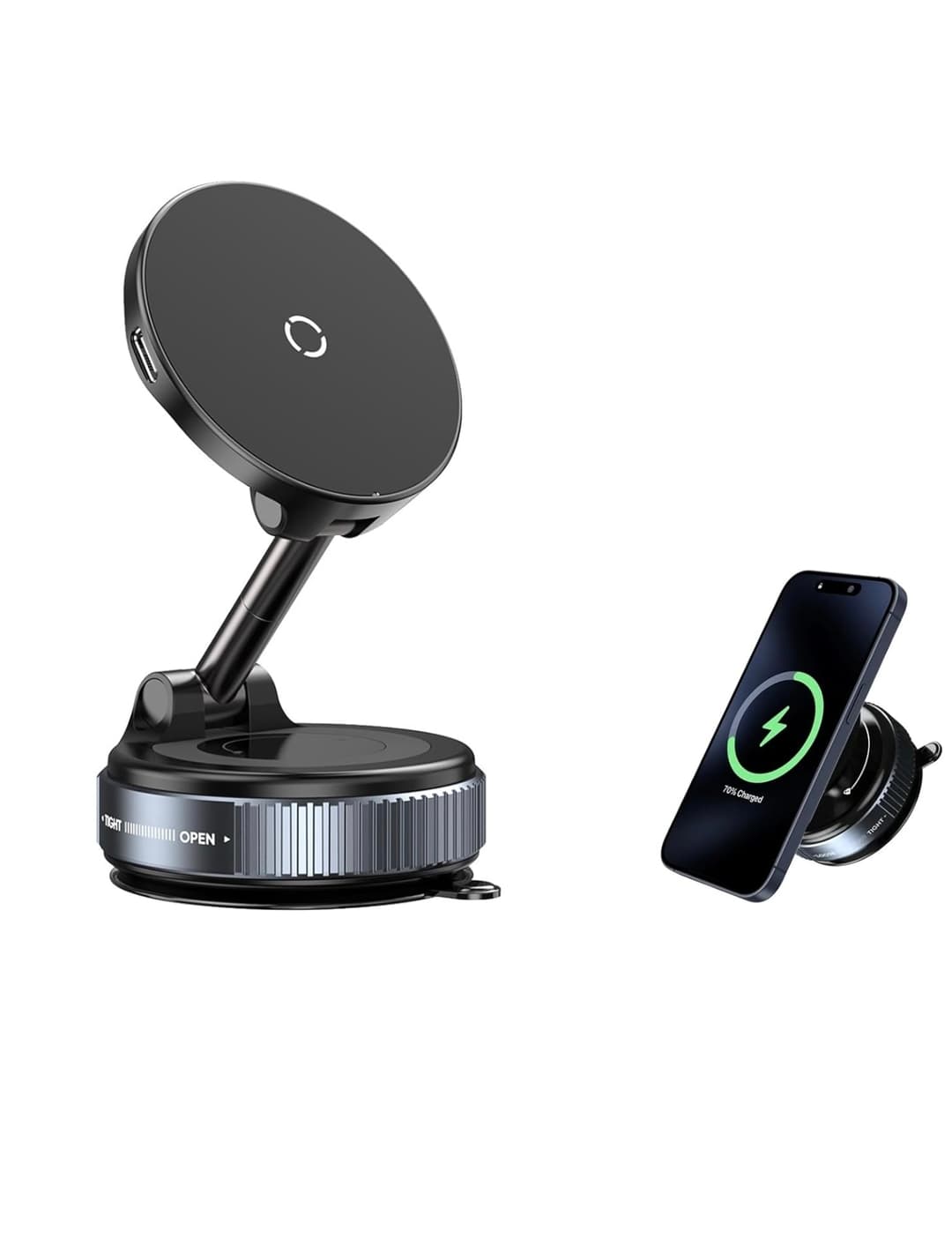 Magsafe Vacuum Suction mobile Stand For car and Table Wireless Charging K007S