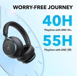 Product image for Soundcore by Anker, Space One, Active Noise Cancelling Headphones, 2X Stronger Voice Reduction, 40H ANC Playtime, App Control, LDAC Hi-Res Wireless Audio, Comfortable Fit, Clear Calls, Bluetooth 5.3