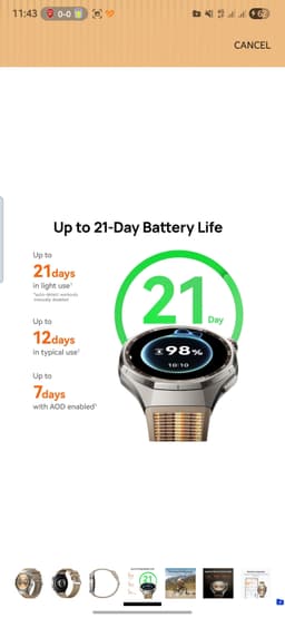 Product image for HUAWEI Watch GT 6 Pro Smart Watch, 1.47'' Display, up to 21 Days Battery Life, GPS Smart Watches with 100+ Sports Mode, Cycling, iOS & Android Compatible, Health Monitoring, 46mm, Brown