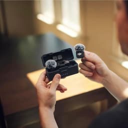 Product image for DJI Mic 3 (2 TX + 1 RX + Charging Case), Wireless Microphone for iPhone/Camera/Android, Ultralight, Adaptive Gain Control for Balanced Volume, Dual Band Anti-Interference