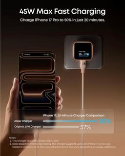 Product image for Anker Smart Display Charger, Anker Nano USB C Charger Block, 45W